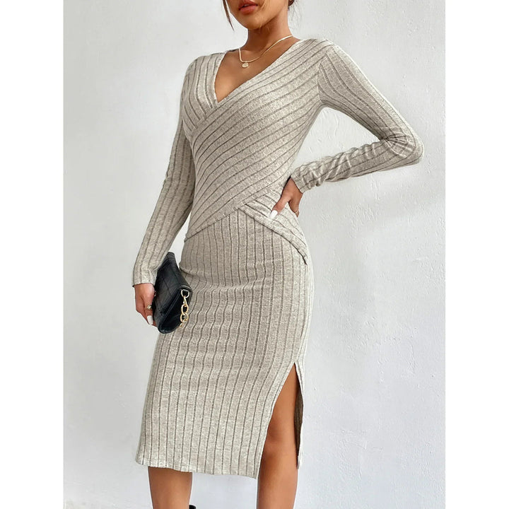 Chic Ribbed Midi Dress for Effortless Elegance