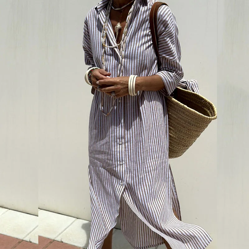 Chic Striped Shirt Dress for Effortless Style