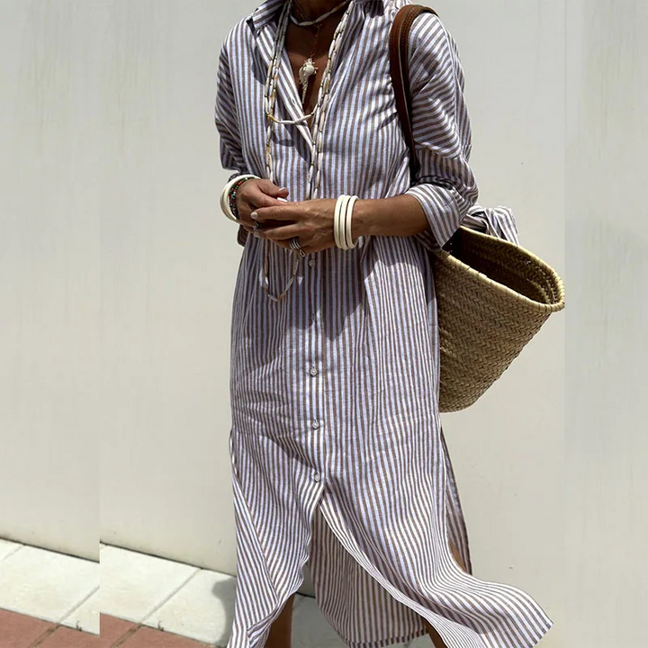 Chic Striped Shirt Dress for Effortless Style