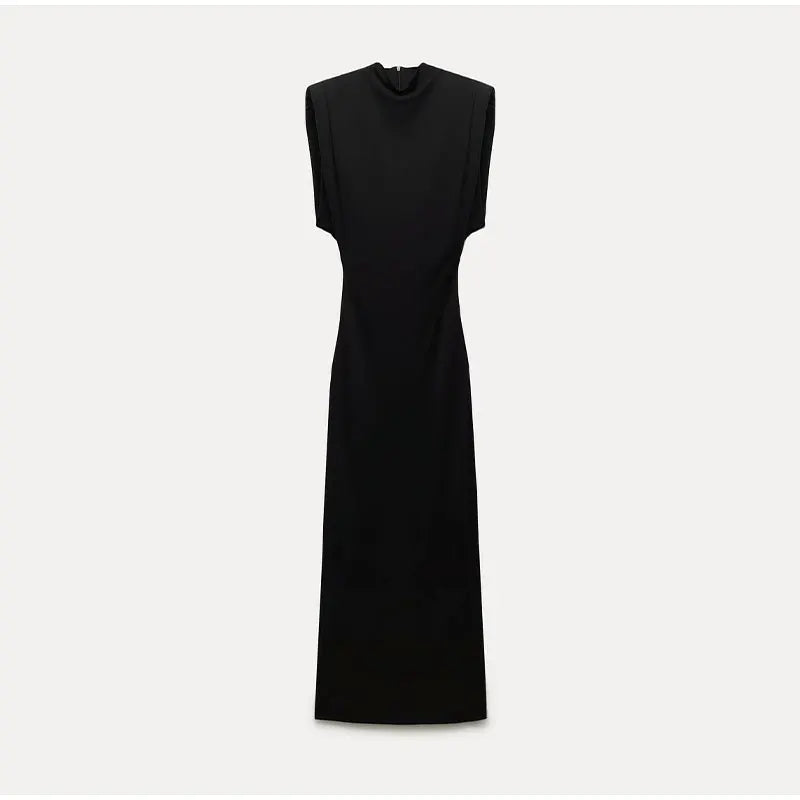 Chic Black Midi Dress with Timeless Elegance