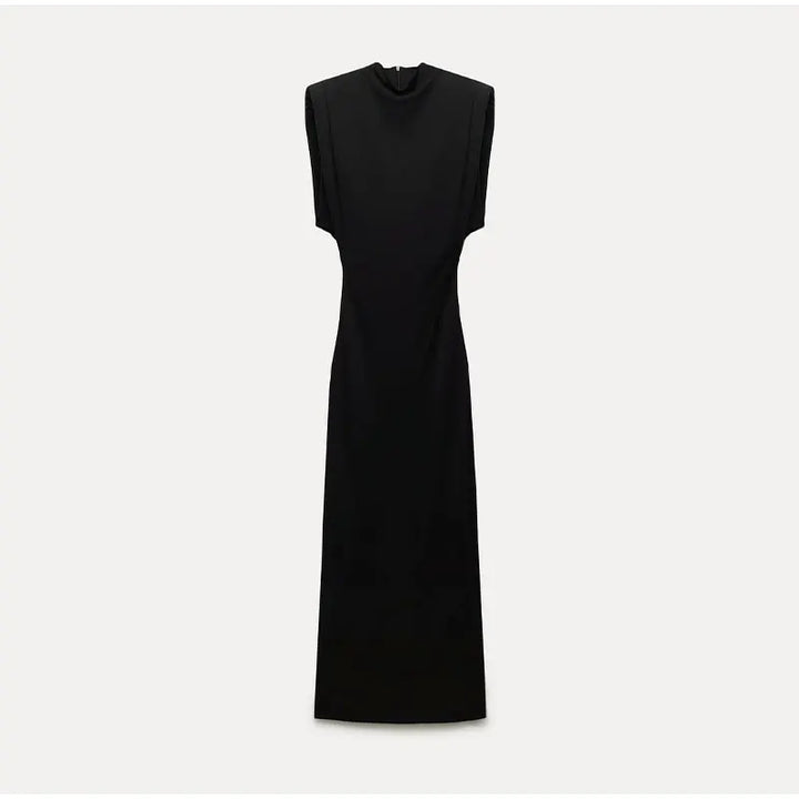 Chic Black Midi Dress with Timeless Elegance