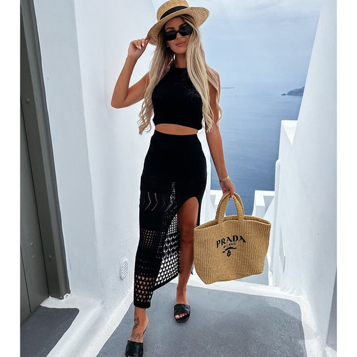 Chic Crocheted Two-Piece Ensemble