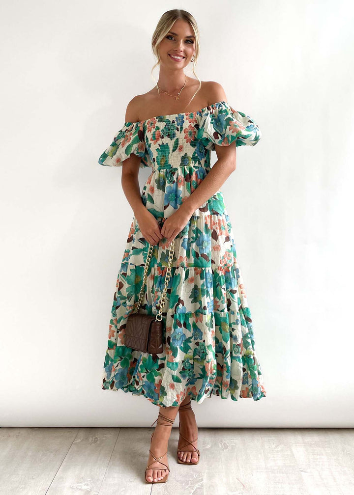 Captivating Floral Print Midi Dress for Effortless Elegance
