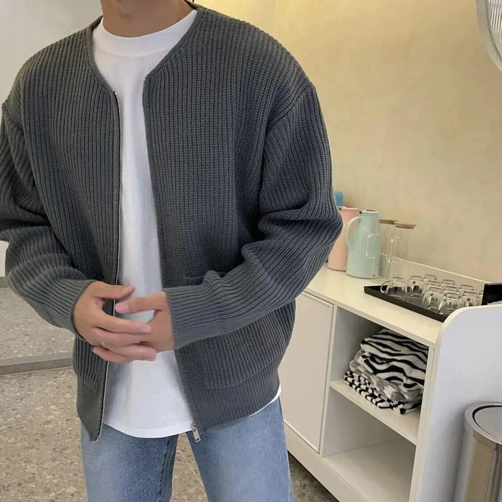 Stylish Men's Zippered Cardigan for Ultimate Comfort