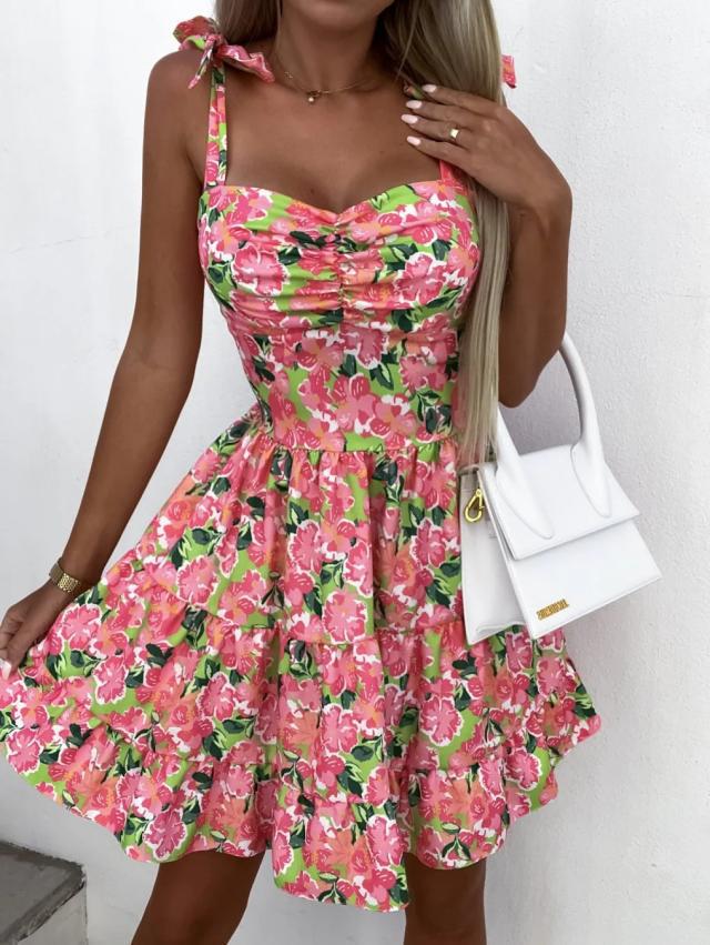 Trendy Flared Mini Dress for Effortless Chic