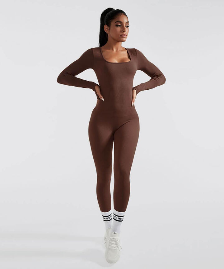 Luxurious Long Sleeve Seamless Bodysuit for Women
