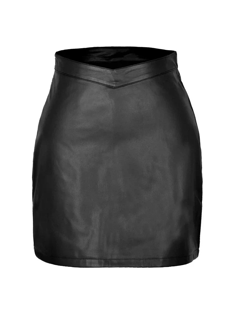Chic Faux Leather Mini Skirt