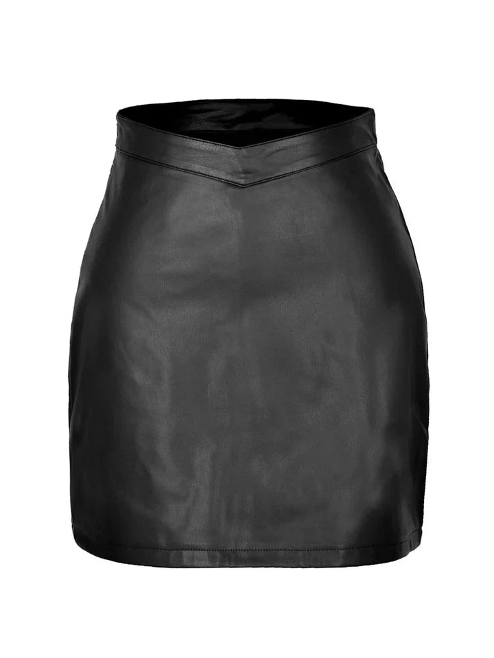 Chic Faux Leather Mini Skirt