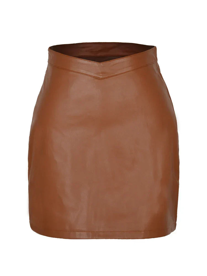 Chic Faux Leather Mini Skirt