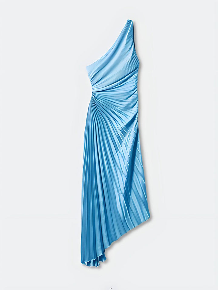 Stunning Pleated One-Shoulder Dress