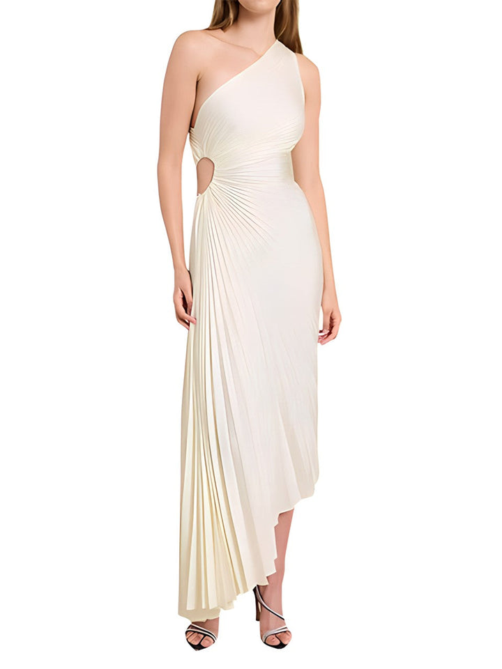 Stunning Pleated One-Shoulder Dress
