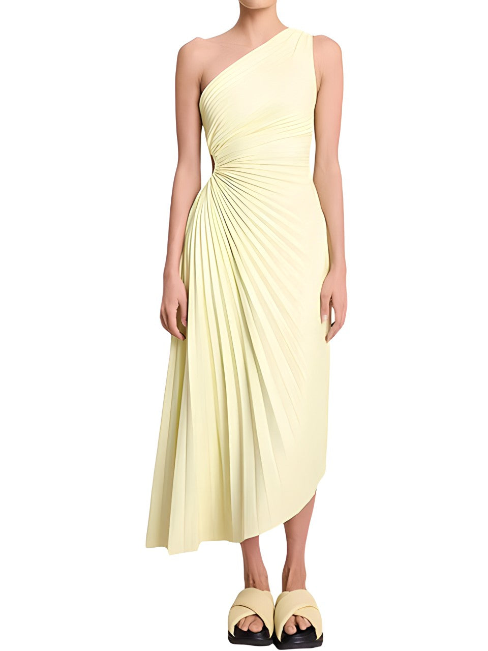 Stunning Pleated One-Shoulder Dress