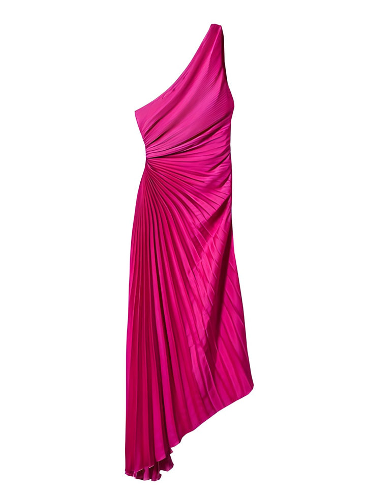 Stunning Pleated One-Shoulder Dress