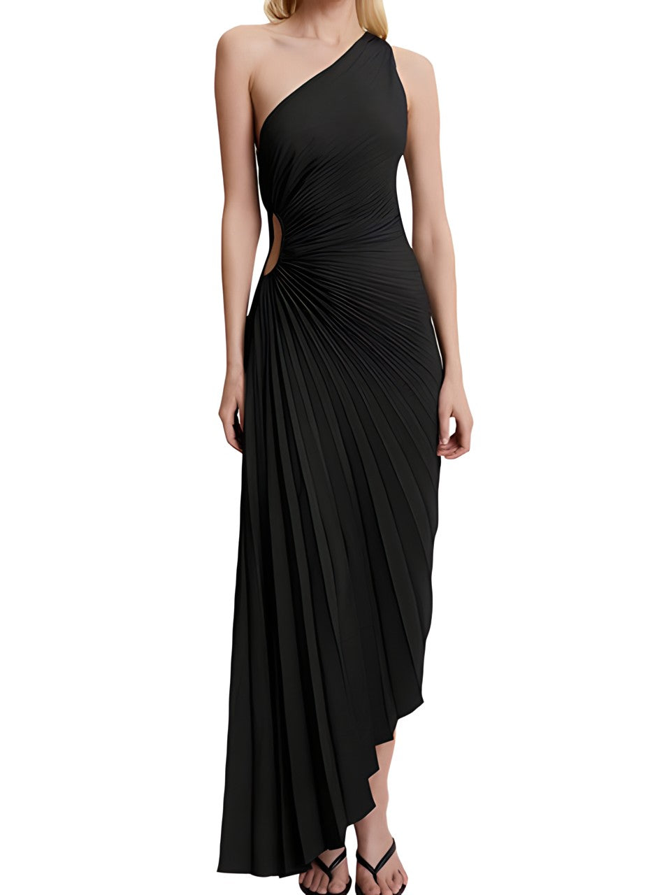 Stunning Pleated One-Shoulder Dress