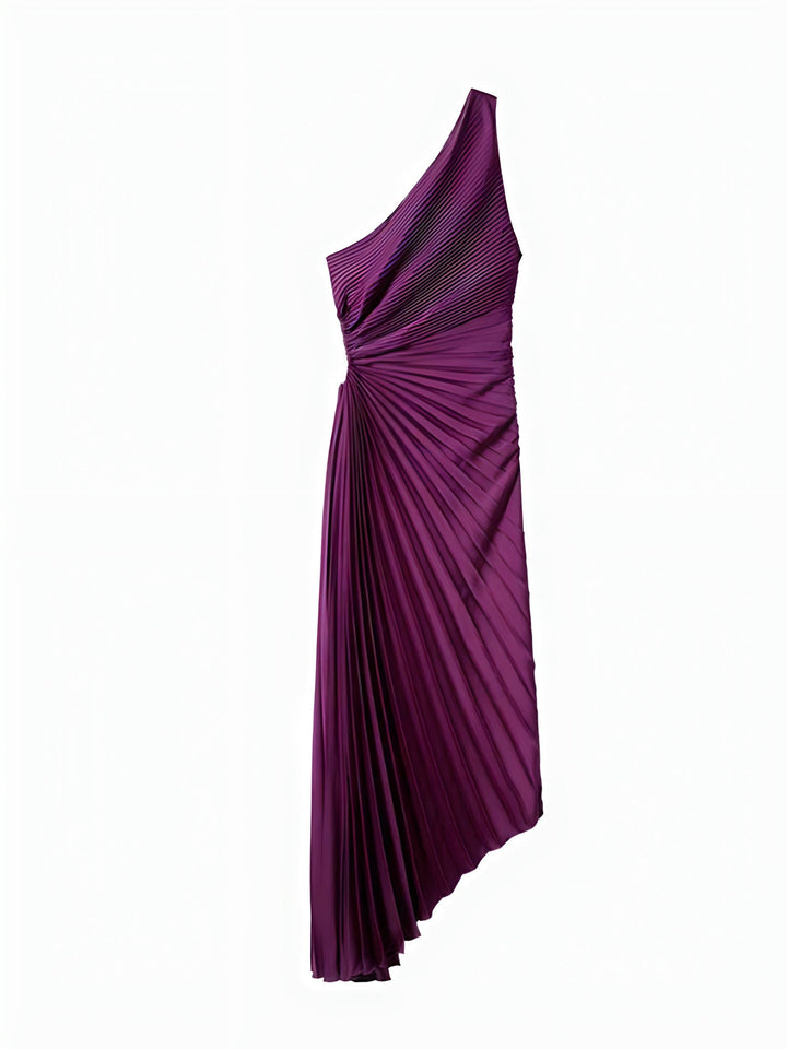 Stunning Pleated One-Shoulder Dress