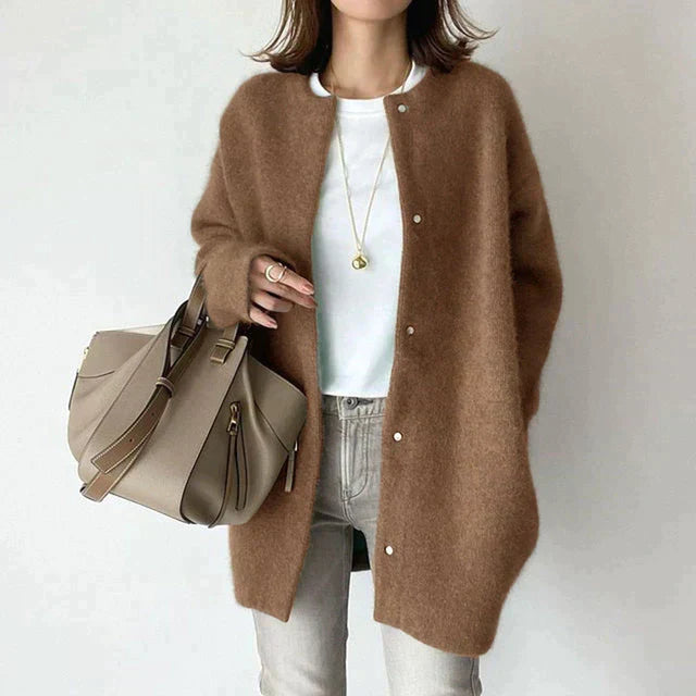 Chic Vintage-Inspired Loose Cardigan Vest