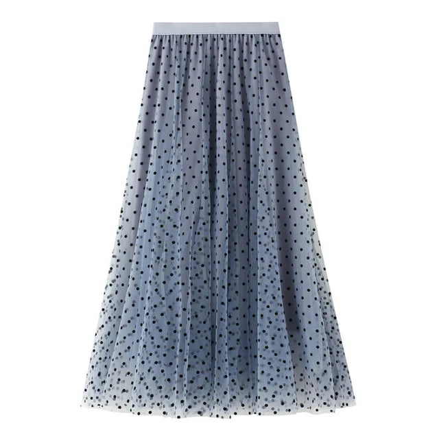 Chic Dotted Maxi Skirt
