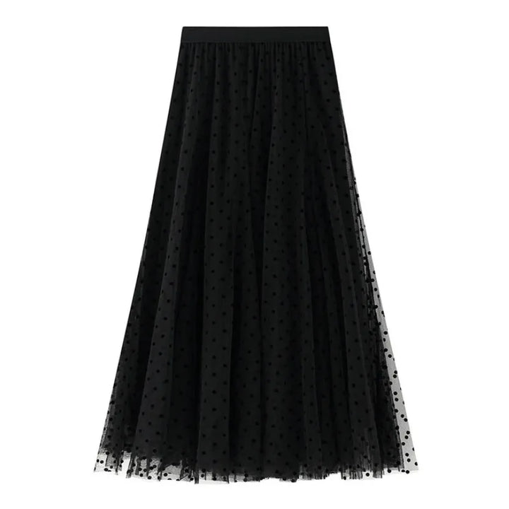 Chic Dotted Maxi Skirt