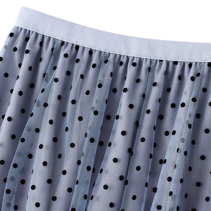 Chic Dotted Maxi Skirt