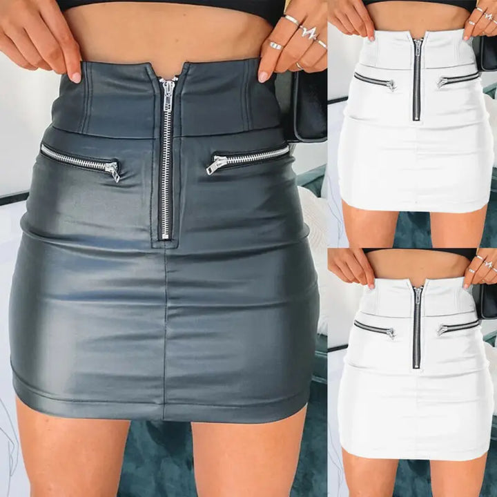 Chic Mini Skirt with Stylish Zipper Detail