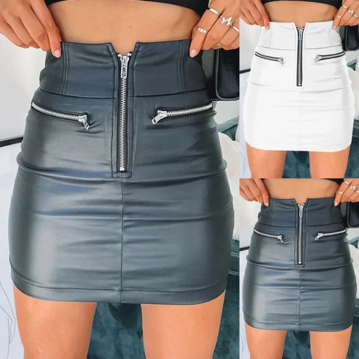 Chic Mini Skirt with Stylish Zipper Detail