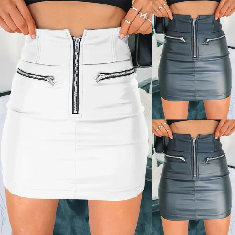Chic Mini Skirt with Stylish Zipper Detail