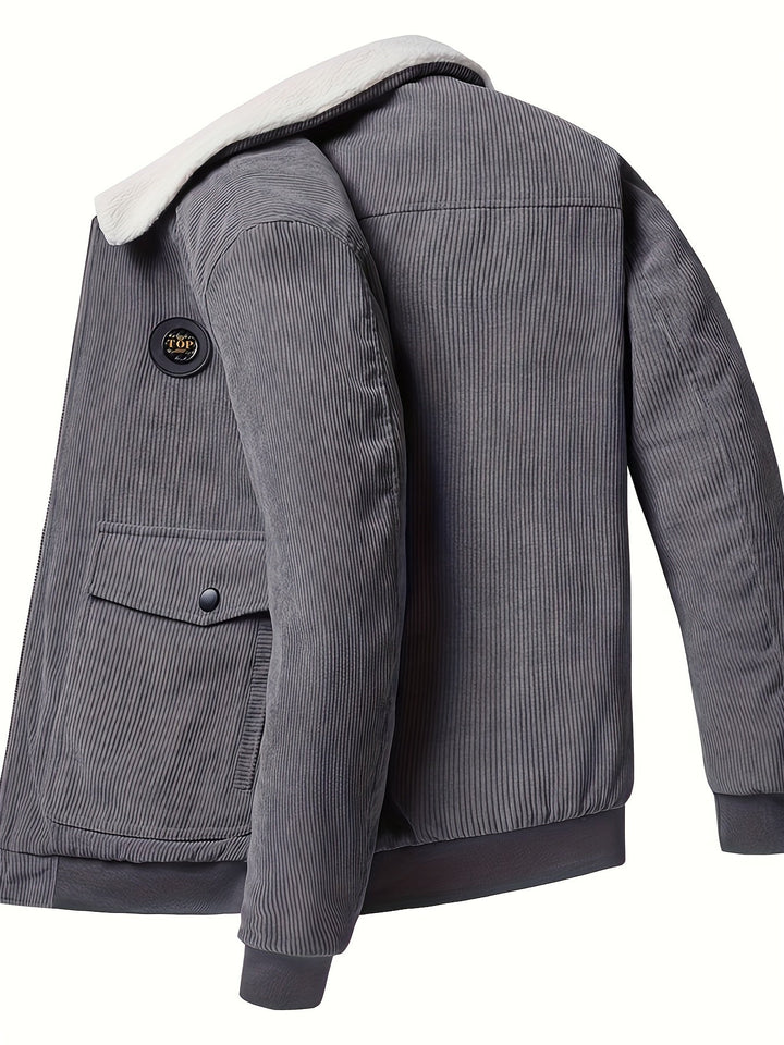 Stylish Corduroy Jacket with Multiple Pockets