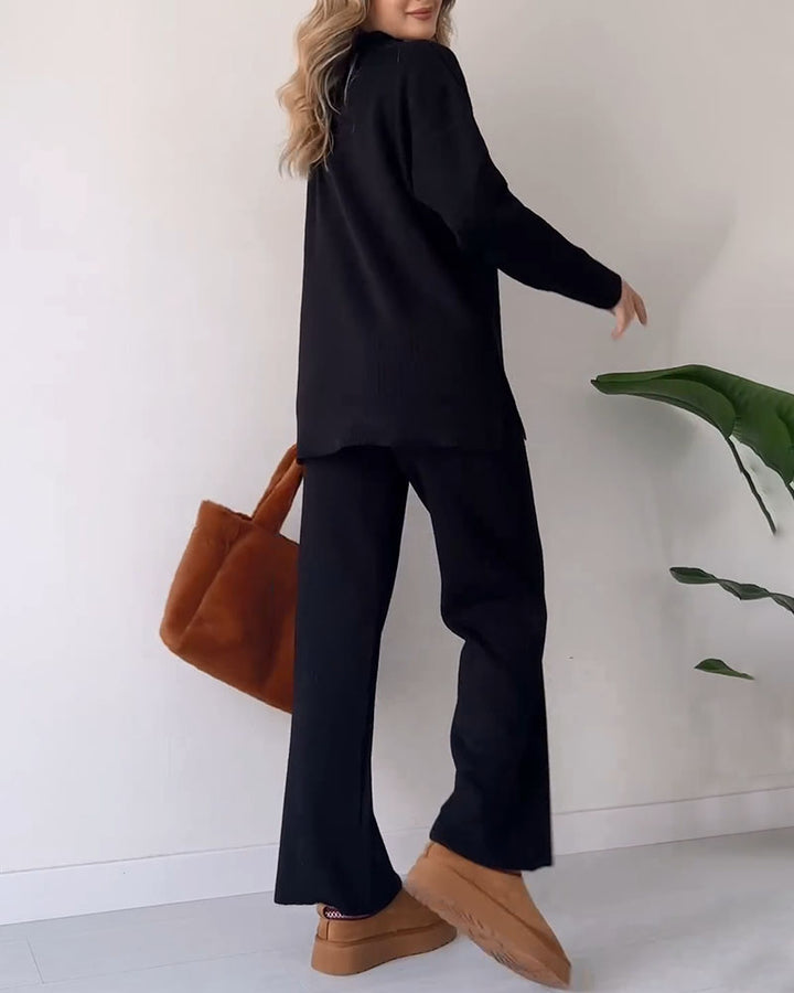 Cozy Chic: Knitted Two-Piece Set