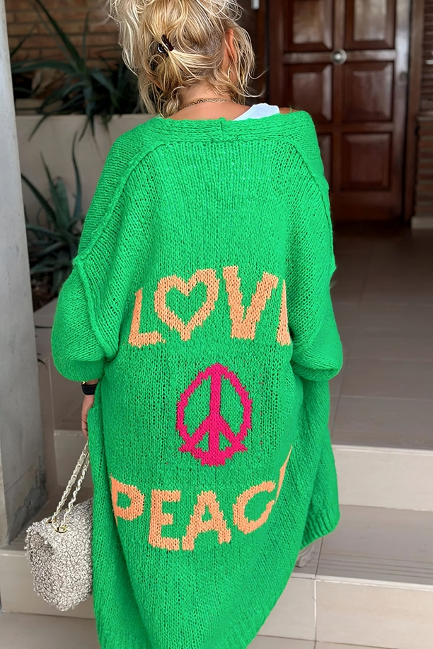 Cozy Love & Peace Knit Sweater