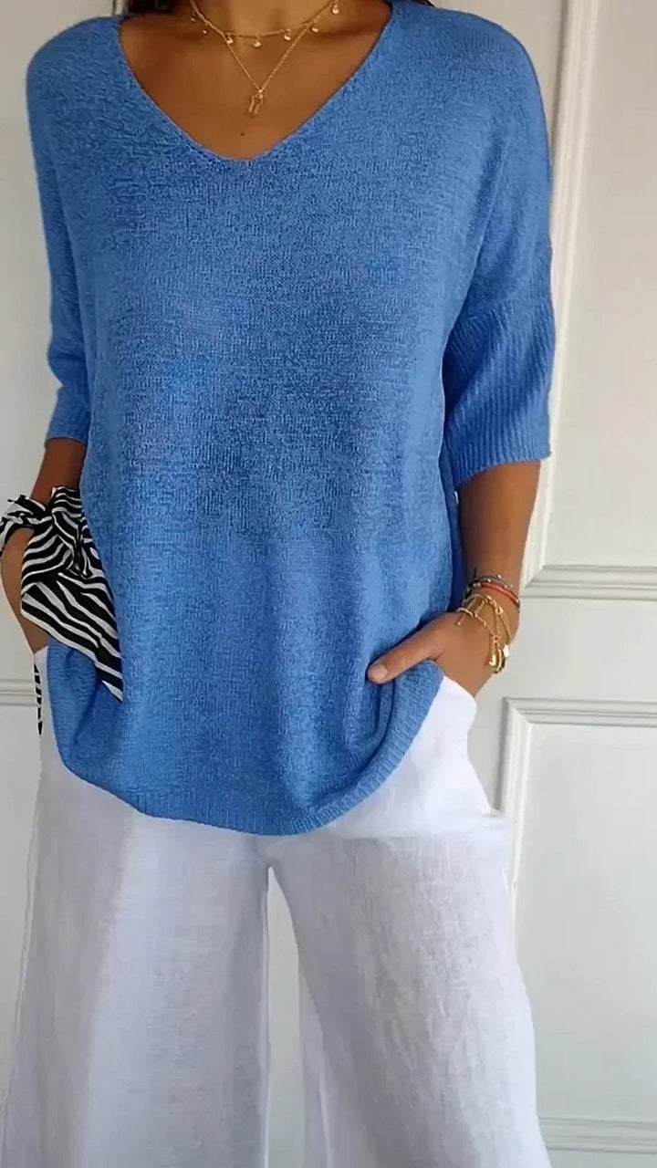 Snug V-Neck Knit Sweater for Ultimate Comfort