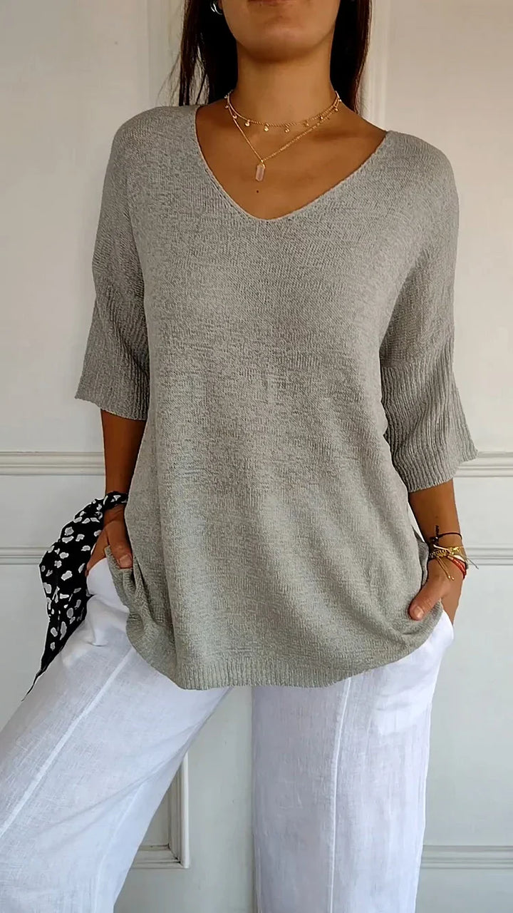 Snug V-Neck Knit Sweater for Ultimate Comfort