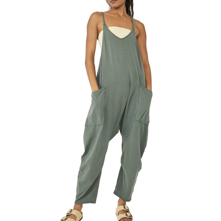 Stylish V-Neck Sling Jumpsuit with Convenient Pockets