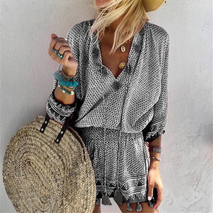 Chic V-Neck Mini Dress for Effortless Summer Style