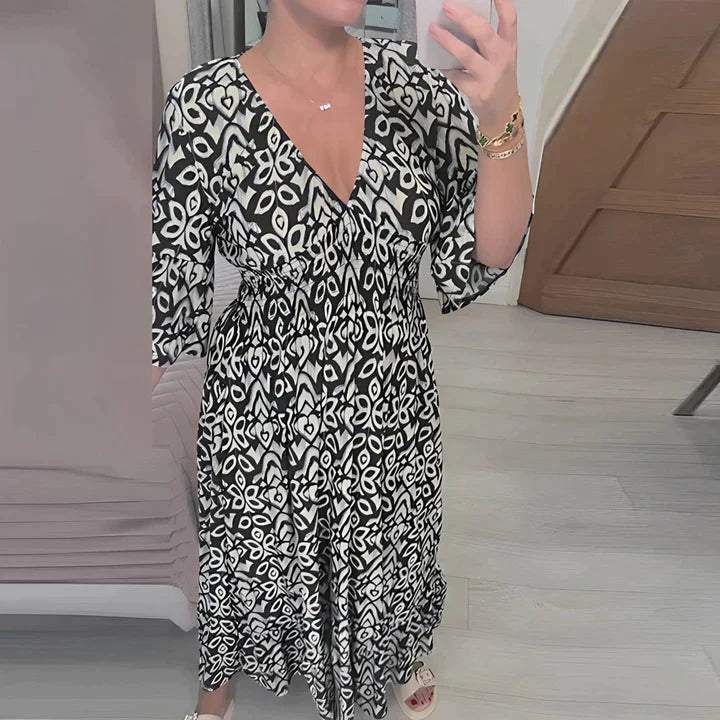 Elegant High-Waisted Summer Dress