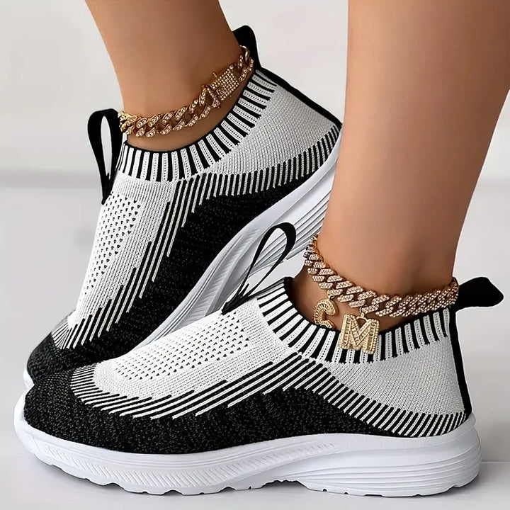 Chic Knitted Sneakers for Women - Perfect for Effortless Casual Style
