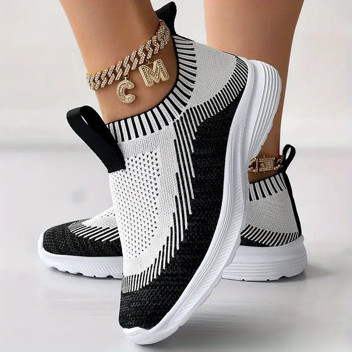 Chic Knitted Sneakers for Women - Perfect for Effortless Casual Style
