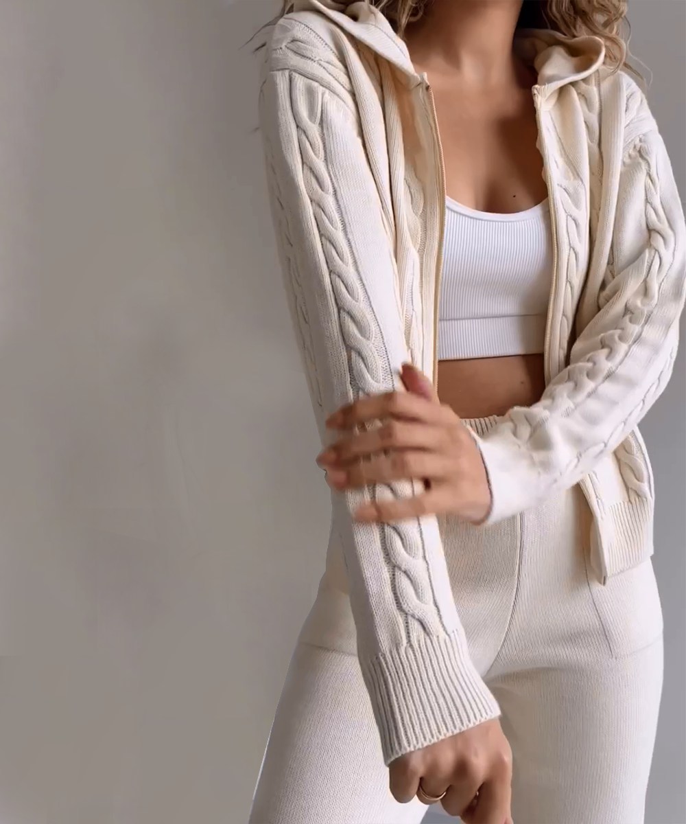 Chic Two-Piece Sweater Cardigan Set for Effortless Style