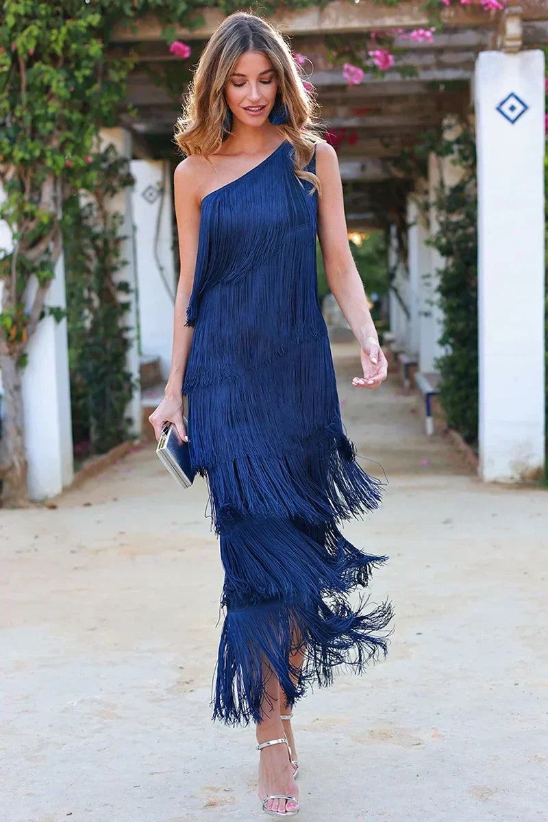 Chic Asymmetrical One-Shoulder Dress for Timeless Elegance