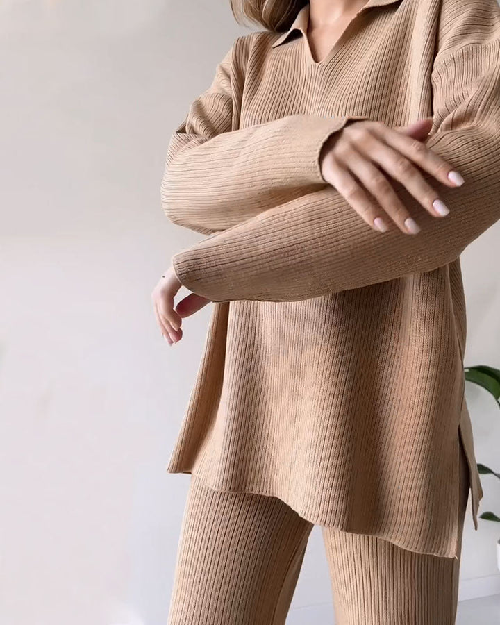 Cozy Chic: Knitted Two-Piece Set