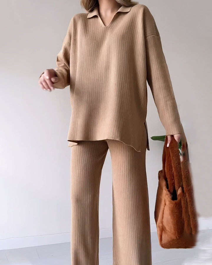 Cozy Chic: Knitted Two-Piece Set