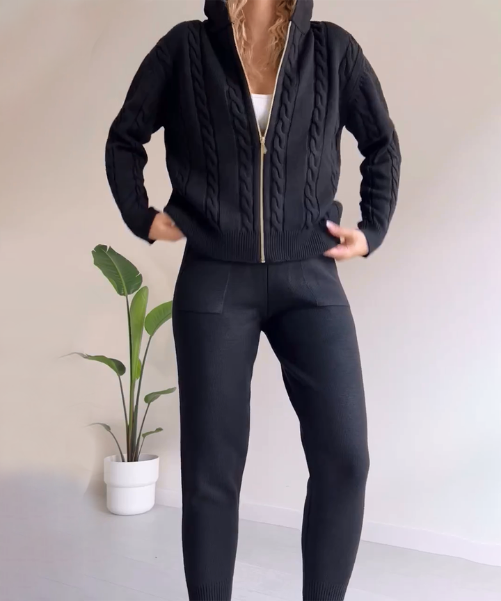 Chic Two-Piece Sweater Cardigan Set for Effortless Style