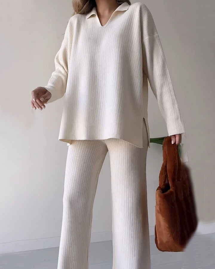 Cozy Chic: Knitted Two-Piece Set