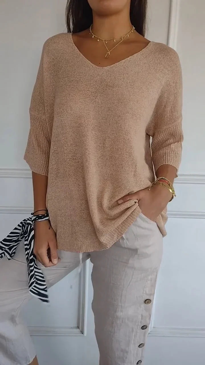 Snug V-Neck Knit Sweater for Ultimate Comfort