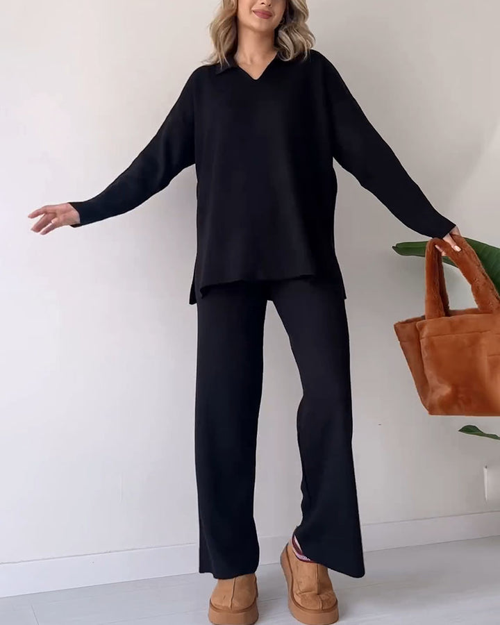 Cozy Chic: Knitted Two-Piece Set