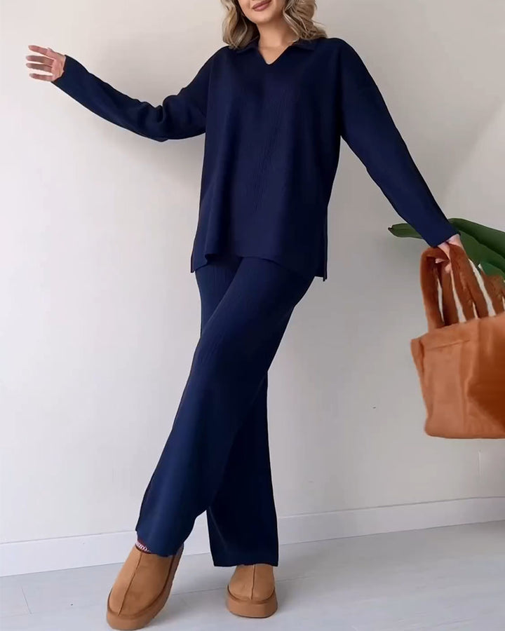 Cozy Chic: Knitted Two-Piece Set