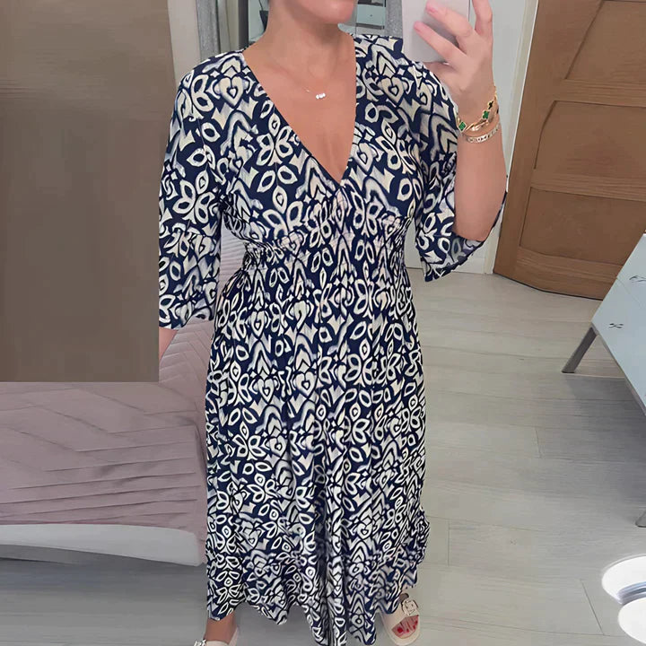 Elegant High-Waisted Summer Dress