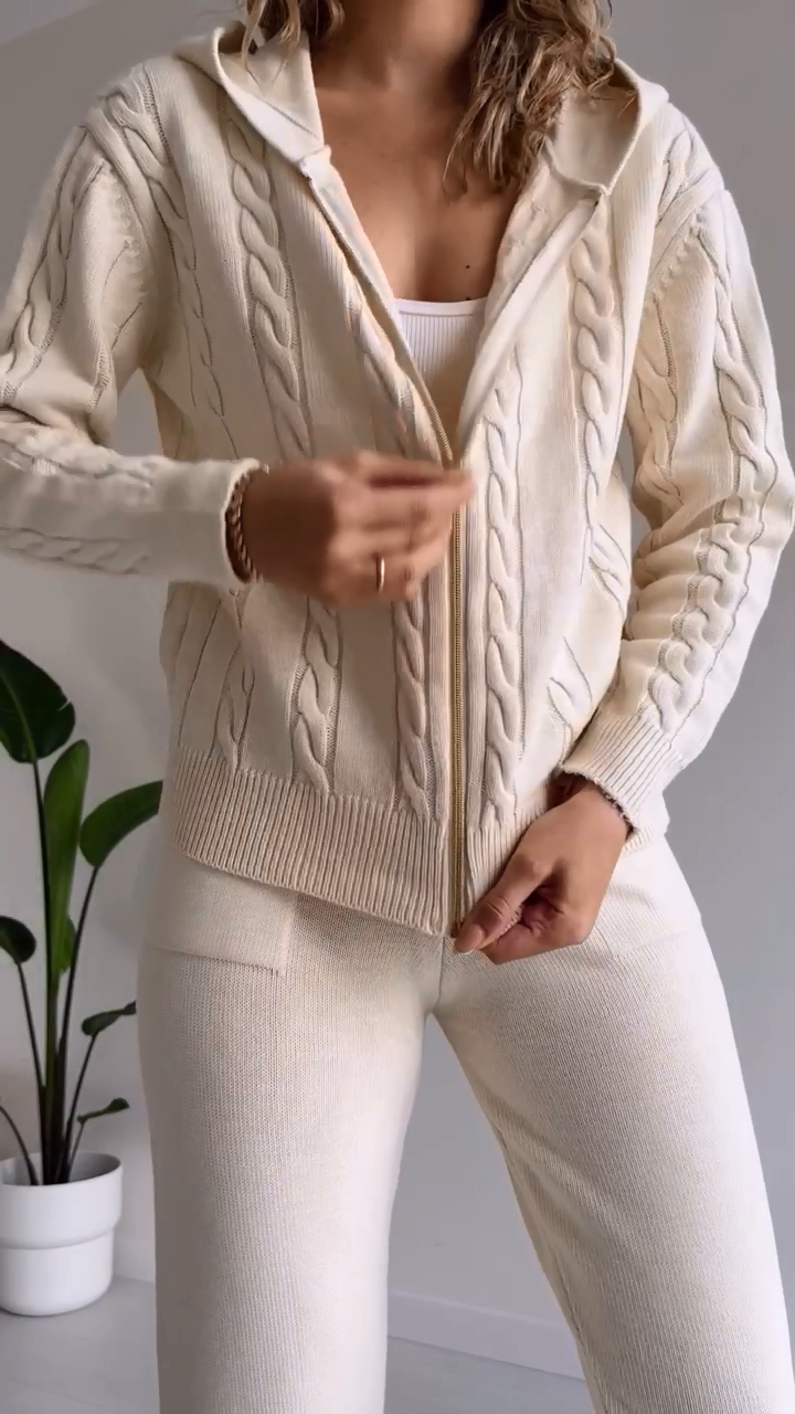 Chic Two-Piece Sweater Cardigan Set for Effortless Style