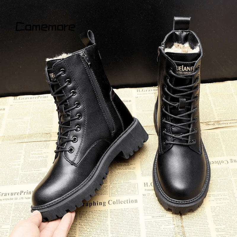 Stylish Black Leather Winter Boots for Ultimate Comfort