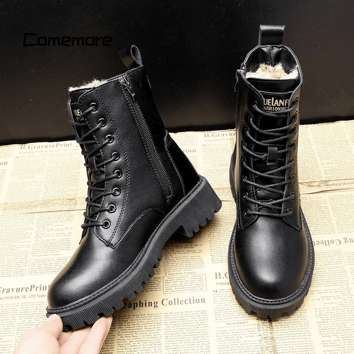 Stylish Black Leather Winter Boots for Ultimate Comfort
