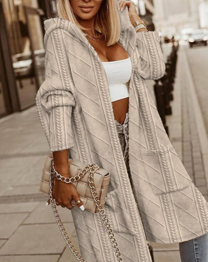 Chic Long Hooded Cardigan for Ultimate Comfort and Style